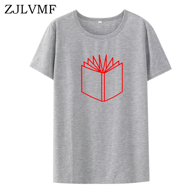 Zjlvmf Открытая книга Женская Футболка harajuku Повседневная летняя новая модная