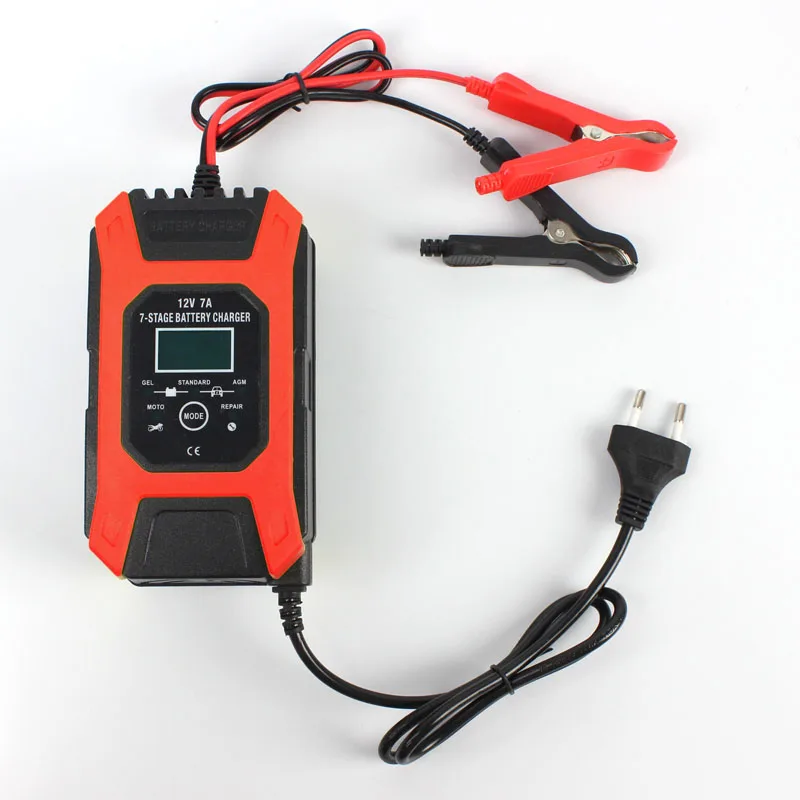

FOXSUR 12V 7A 7-stage Battery Charger , Lead GEL STD AGM Car Motorcycle Battery Charger, Pulse charge Maintainer & Desulfator