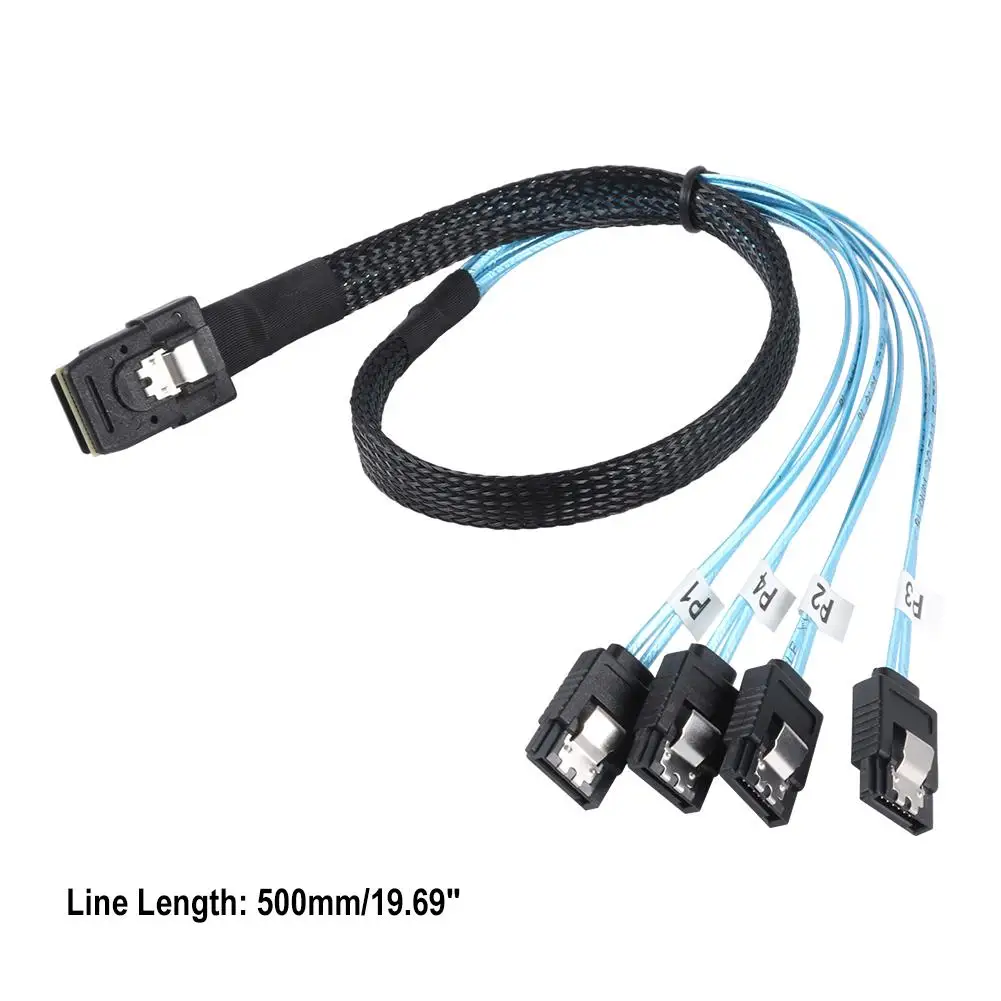 

G0101 MINI SAS 36P SFF 8087 to 4 SATA 7P Hard Drive Cable Splitter More Flexible Point-to-Point Connection Storage System