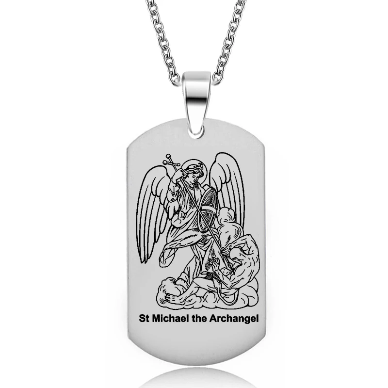 St Michael Abaicer Seven Archangels подвеска чокер массивное серебряное ожерелье из нержавеющей стали для женщин аксессуары к платью - Окраска металла: St Michael