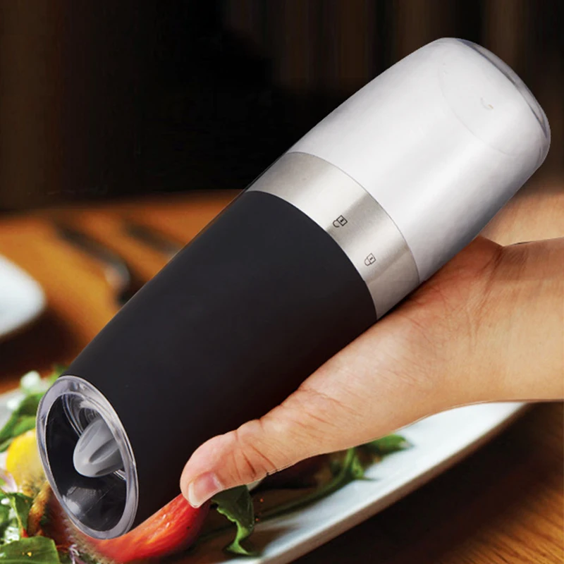 Gravity Electric Pepper Grinder Automatic Battery Powered Salt Mill Adjustable Coarseness with LED Light Kitchen Use LORS889 | Дом и сад