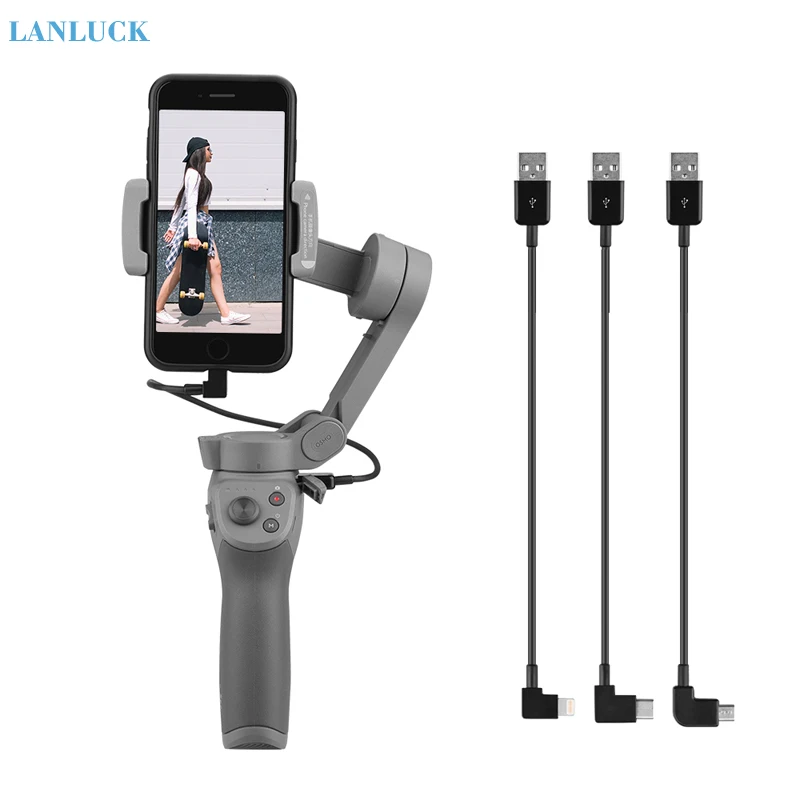 Type C Micro USB IOS Smartphone Charging Cable for DJI OM 4 Osmo Mobile 2 3 Gimbal Stabilizer Phone Accessories | Электроника