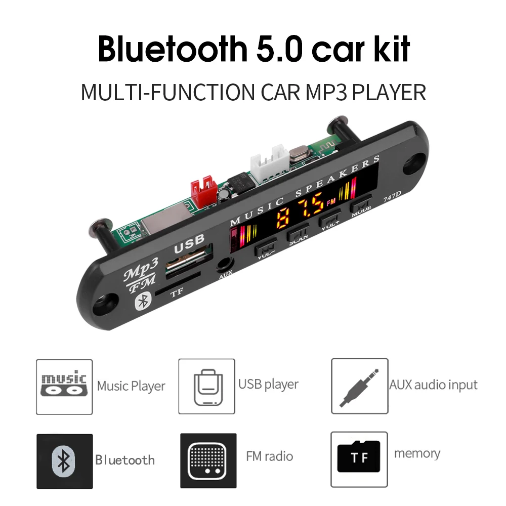 Беспроводной Bluetooth 12В MP3 WMA декодер плата аудио модуль USB TF радио для автомобиля |