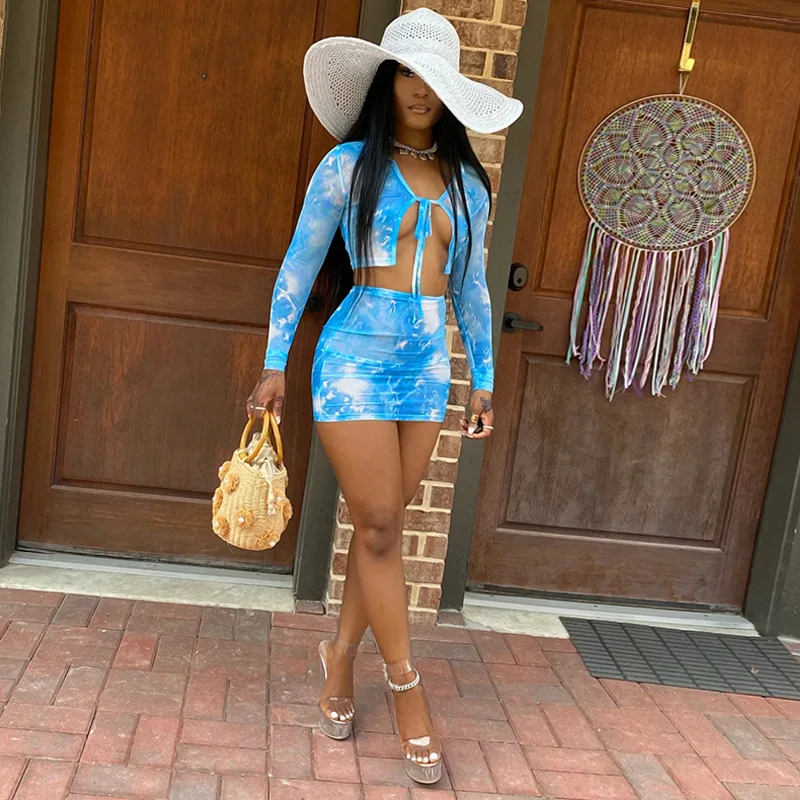 2021 2 Piece Set Women Skirt And Top Suits Sexy Matching Sets Long Sleeve Sexy Party Night Fashion Streetwear Bodycon Tracksu