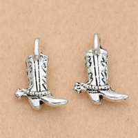 10pcs tibetan silver plated boot charm pendants for jewelry making bracelet diy necklace handmade 17x13mm