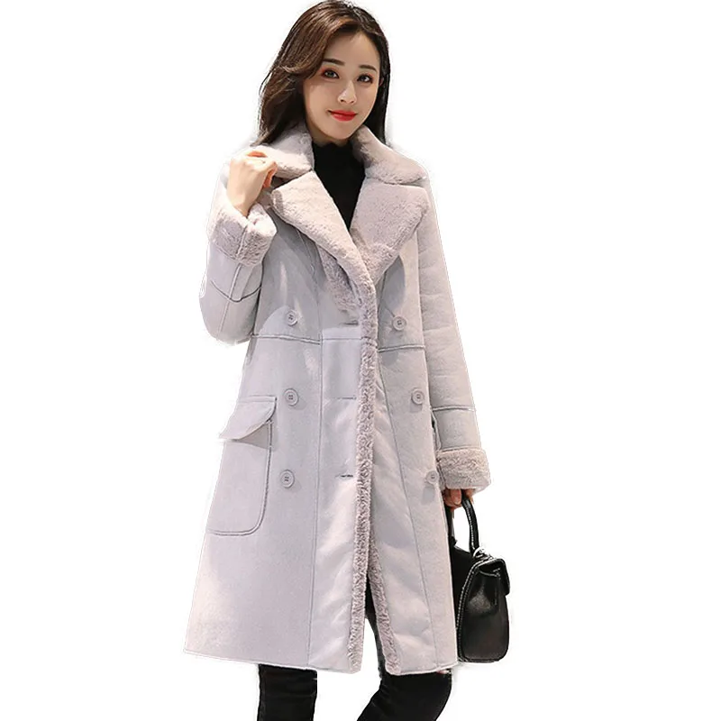 

Женская зимняя куртка, новая бархатная куртка из оленьей кожи, женское хлопковое пальто, Женское пальто средней длины, модная утепленная женская парка A258