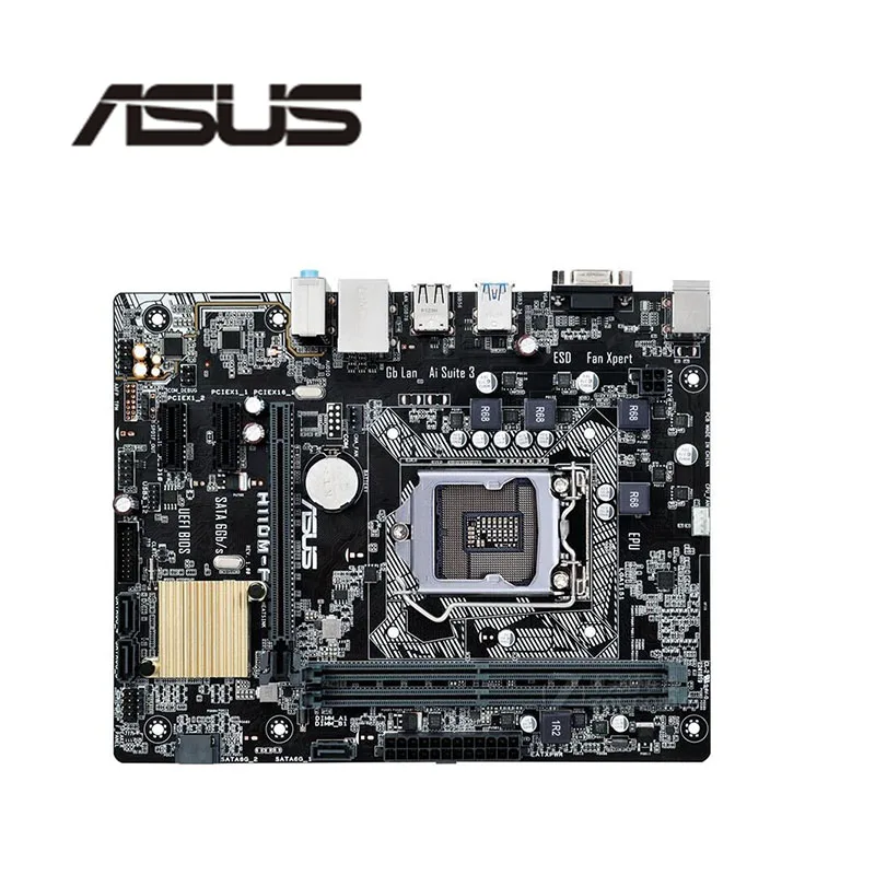 Для Asus H110M F оригинальная б/у Материнская плата Intel H110 DDR4 LGA 1151 i7/i5/i3 USB3.0