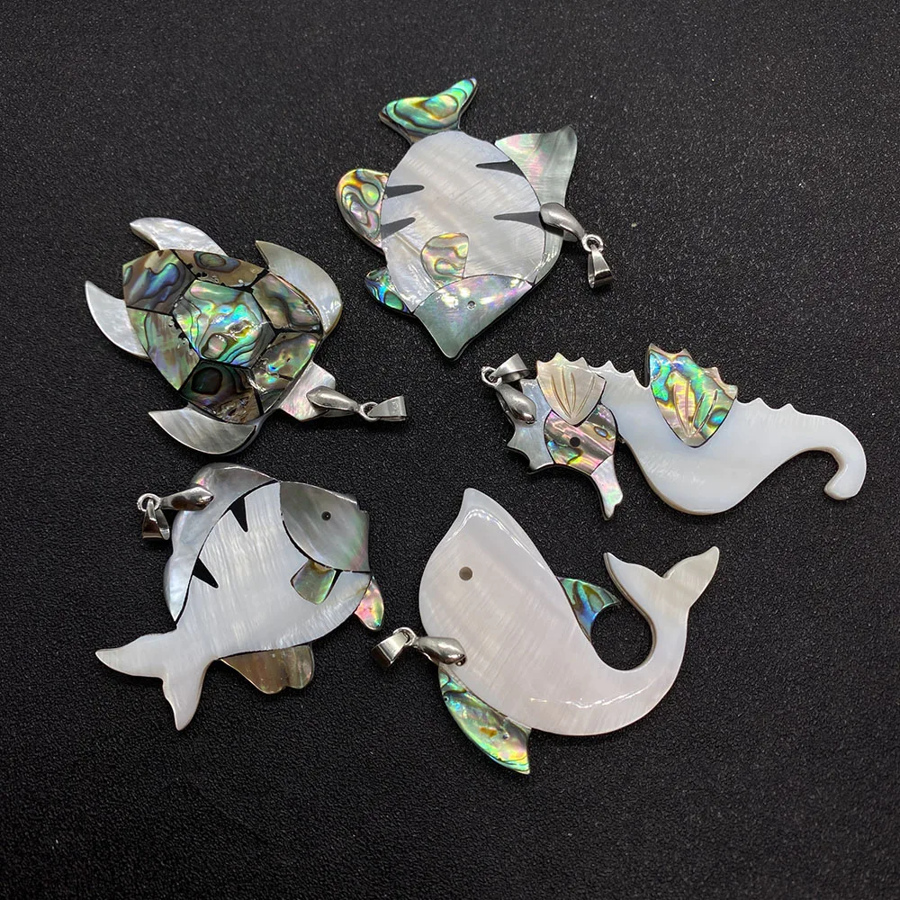 

1pcs Natural Abalone Shell Shell Pendant Pendant Animal Seahorse Whale Pendant Jewelry Making DIY Necklace Earring Accessories