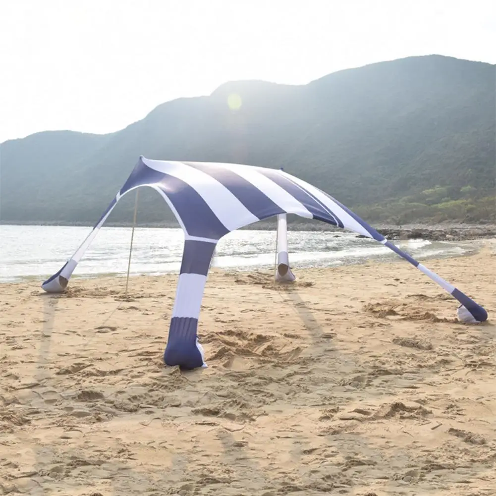 저렴한 해변 양산 경량 태양 그늘 텐트 샌드백 앵커 4 무료 페그 UV 보호 대형 휴대용 캐노피 드롭 배송