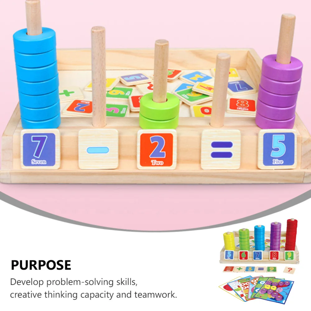 

1 Set Wooden Puzzle Educational Arithmetic Math Building Blocks Toys