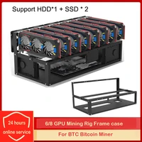 68 gpu open mining rig frame stackable mining frame rig case for ethpsuatx accessories tools frame crypto coin bitcoin rack