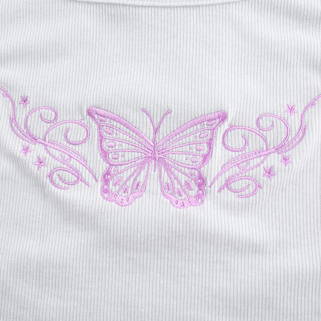 

Tops Women Camisole Front Butterfly Tank Top Embroidery Fashion Hot Blouse Sexy Summer Tops for Women