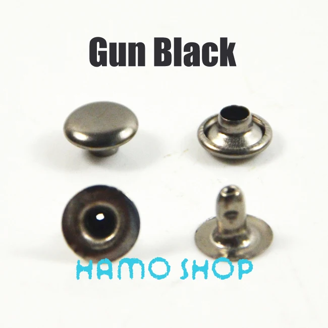 Flat Gunblack 100 шт, все размеры, Стильные Заклепки с шипами, пятна, голова гвоздика, панк-рок, сделай сам, кожа, ремесло, для одежды, сумки, обуви, части, украшения - Цвет: Flat Gunblack
