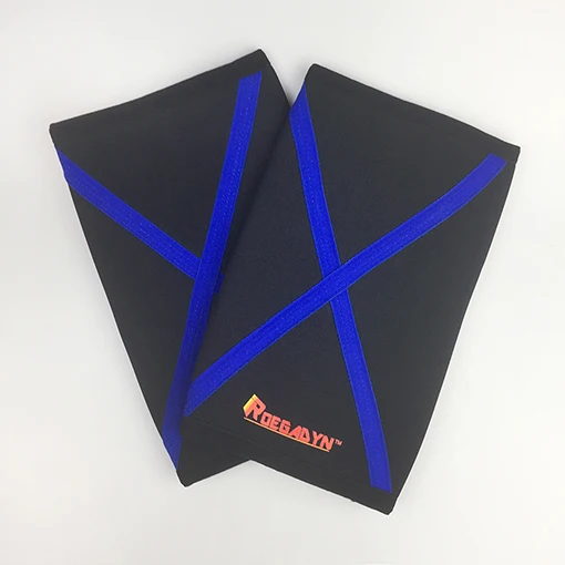 Blue Roegadyn 5 мм неопрена колено поддерживает Силовых Видов Спорта тяжелой атлетики до колена рукава для фитнеса Crossfit - Цвет: Blue