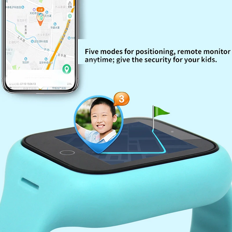 Смарт часы телефон дети gps детские 2G сеть водонепроницаемый IP67 1 3 ''цветной