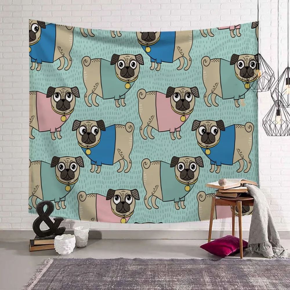 

Новый милый гобелен с мультяшной собакой, изысканный красивый диван для спальни, украшение на стену, теплое плотное одеяло из полиэстера дл...