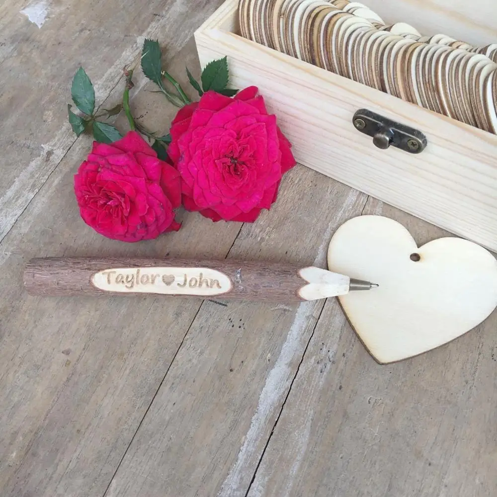 Персонализированная Свадебная книга для гостей на заказ деревянная коробка