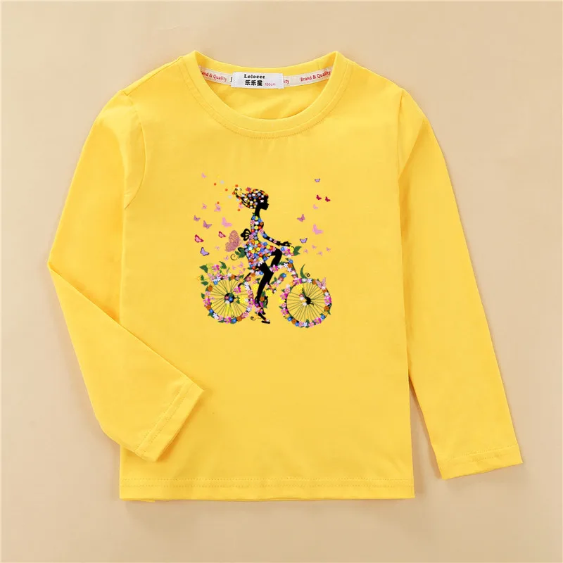 Детская забавная футболка с 3D принтом фруктов и велосипедов хлопковая длинным