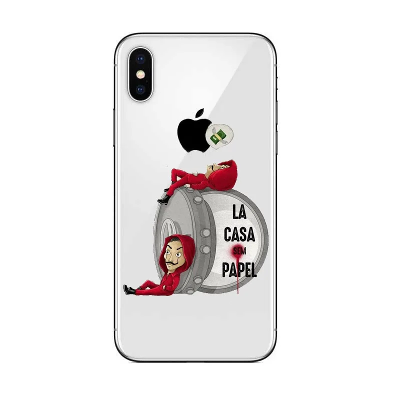 TPU Для iPhone X Fundas для iPhone 5 5S SE 6 6S 7 8 Plus ТВ серии деньги Heist дом бумажная упаковка крутая мультяшная задняя крышка - Цвет: TPU