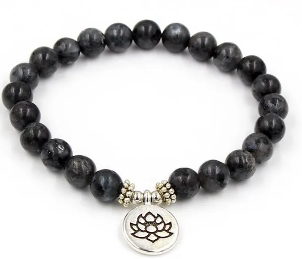 8 мм ff44 Эластичный регулируемый Шарм натуральный камень бусина рейки морозный