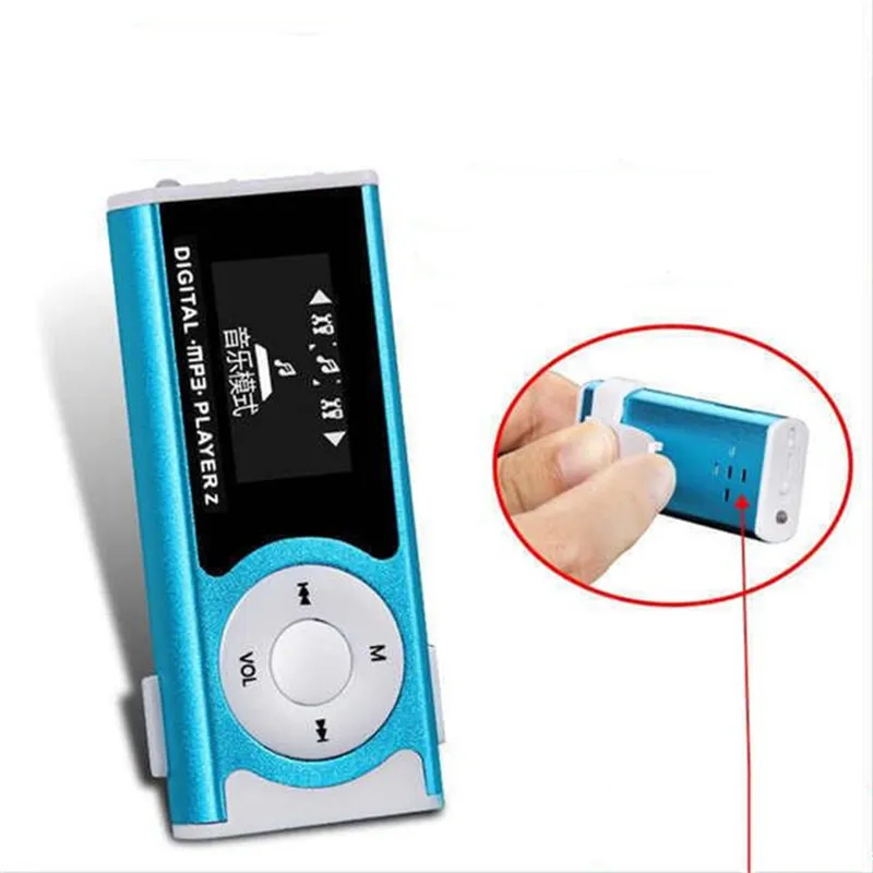Мини USB Клип ЖК-экран MP3-плеер медиаплеер Поддержка 16 Гб Externa Micro SD