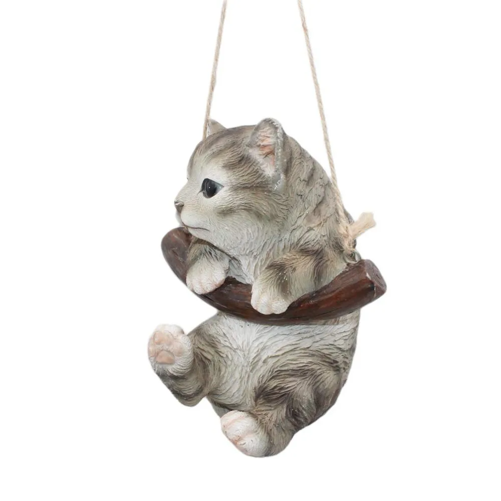 Innodept12 ярмарка сад статуя кота водонепроницаемый подвесной орнамент из смолы для