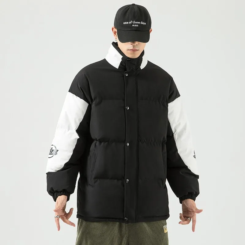 

FOJAGANTO New Men Down Jacket Thick Warm 2020 Winter Mens Casual Solid Parka Coats Windproof Slim Zipper Outwear Cotton-Padded