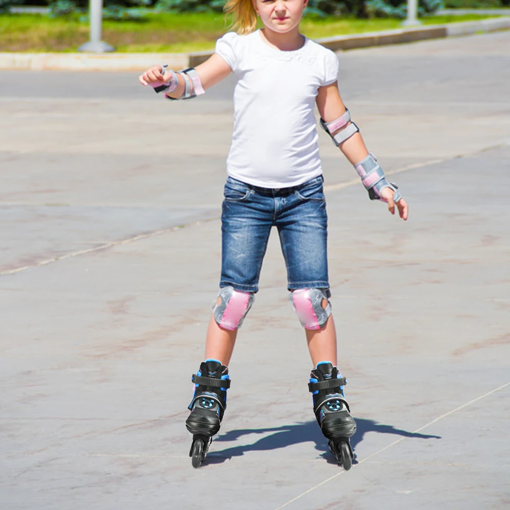 Роликовые коньки регулируемые с освещающими колесами для детей мальчиков и