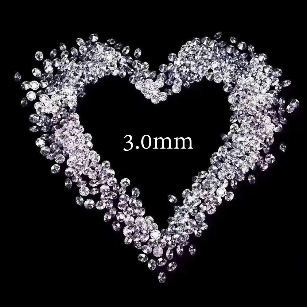 

10pcs 3mm FG Color Moissanite 0.1ct Loose Stone Round Brilliant Cut VVS1 Excellent Cut Test Positive total 1 Carat