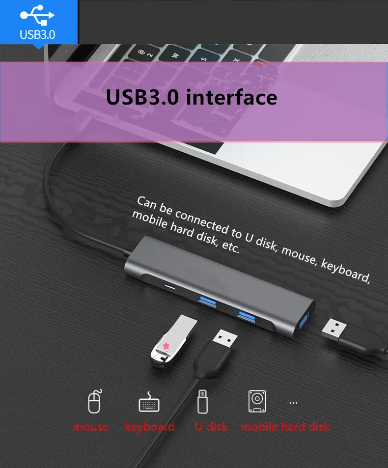 4 в 1 концентратор для Xiaomi huawei ноутбук samsung S8 9+ 10 USB-C к HDMI док-станция PD адаптер питания быстрая зарядка для huawei P30