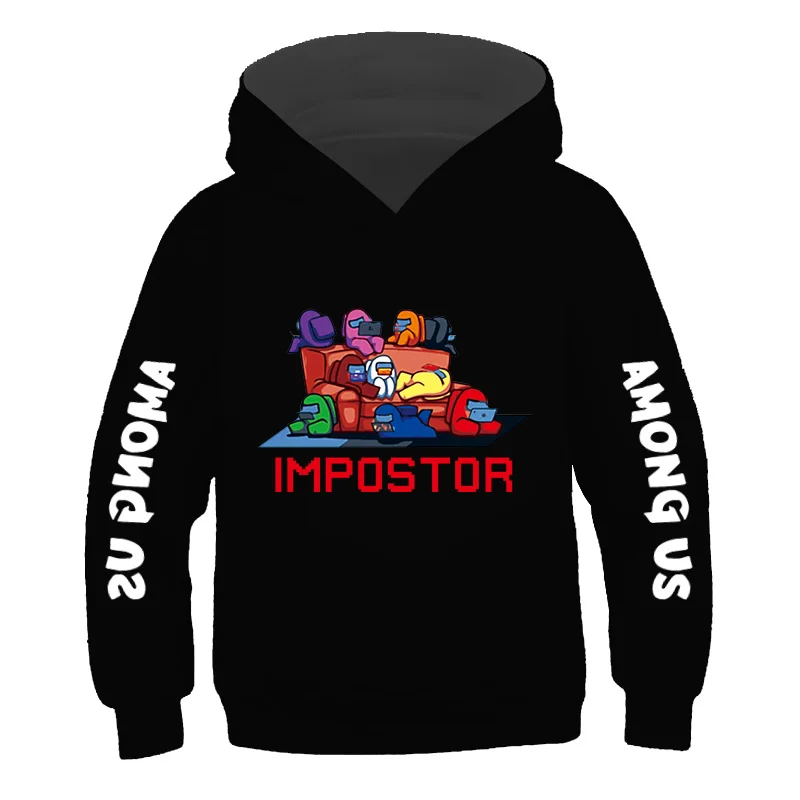 

5-14 Years Among Us Boys Hoodies Impostor 100% Cotton Streetwear New Video Game kids Sweatshirt Girls Among Us Children Hoodie