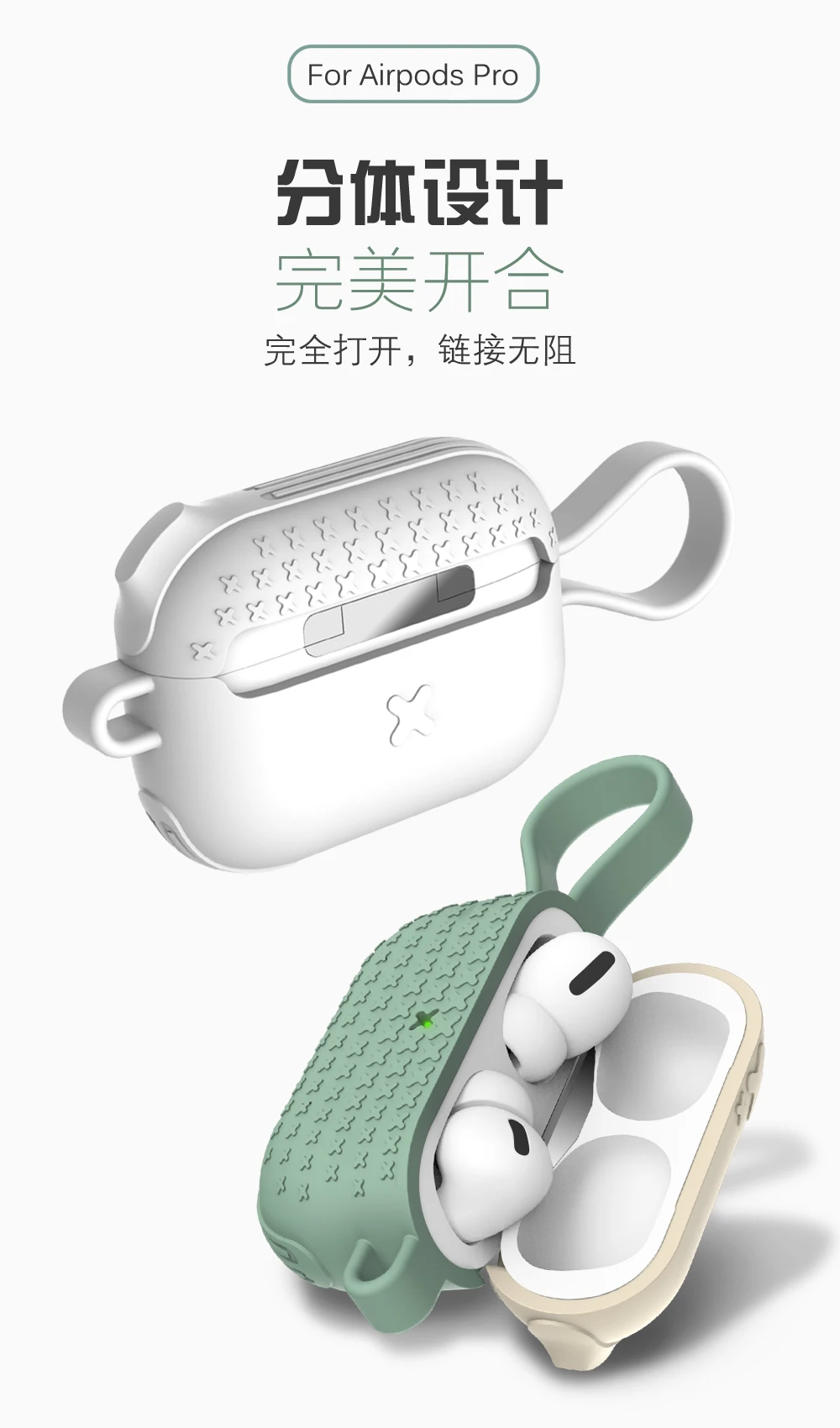 Силиконовый чехол TyRoq для Apple AirPods Pro с брелком, идеально подходит для AirPods Pro, защитный чехол для AirPods 3, противоударный