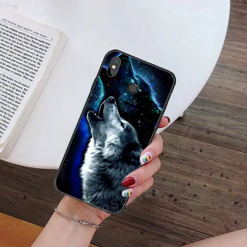 

Wolf painting animal Phone Case For Xiaomi Redmi note 4 4X 8T 9 9s 10 K20 K30 cc9 9t pro lite max