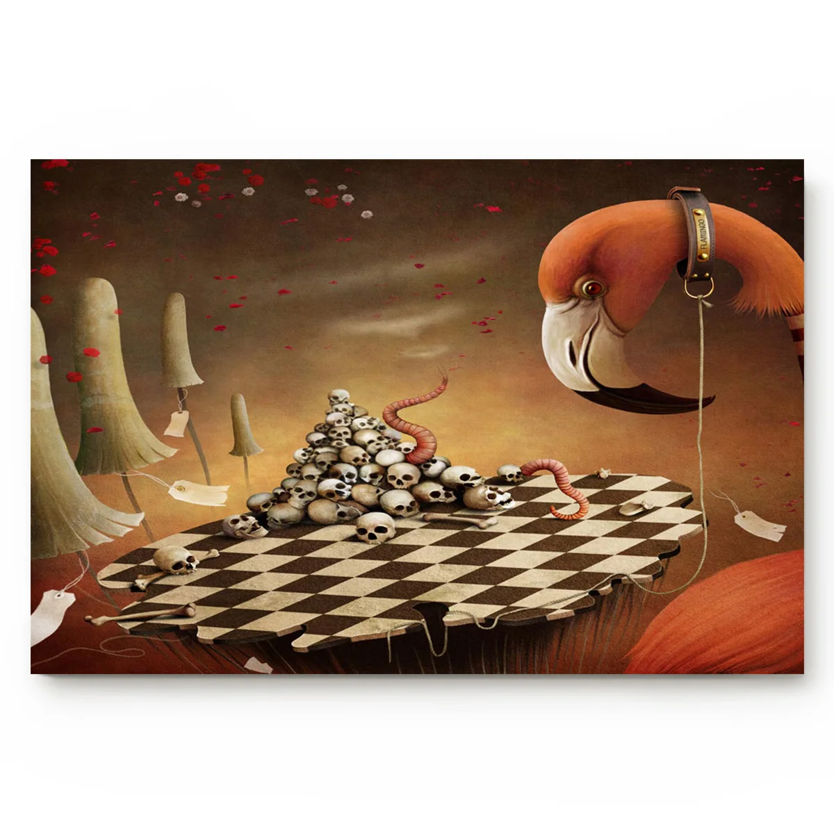 Alice Skull Insect Bird Bone Painting Flower Rope Weird Red Abstract Doormat Bathroom Accessories Set Floor Carpets Home Decor | Дом и сад