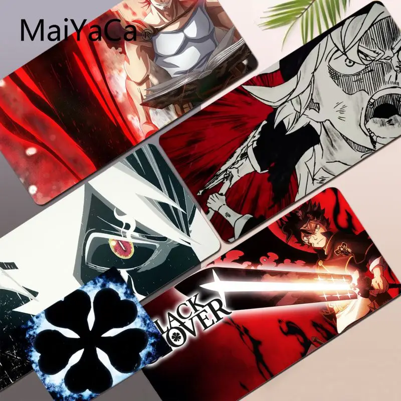 

Резиновый коврик для клавиатуры в стиле аниме с черным клевером, игровой коврик для мыши с большими краями, коврик для клавиатуры