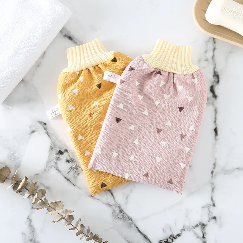 

Clean Bath Towel Solid Color Triangular Bath Towel Bath Gloves Thick Bath Rub Back Bath Towel