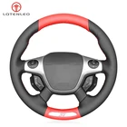 LQTENLEO черно-красная кожаная ручная строчка для Ford Focus 3 ST 2012 2013 2014
