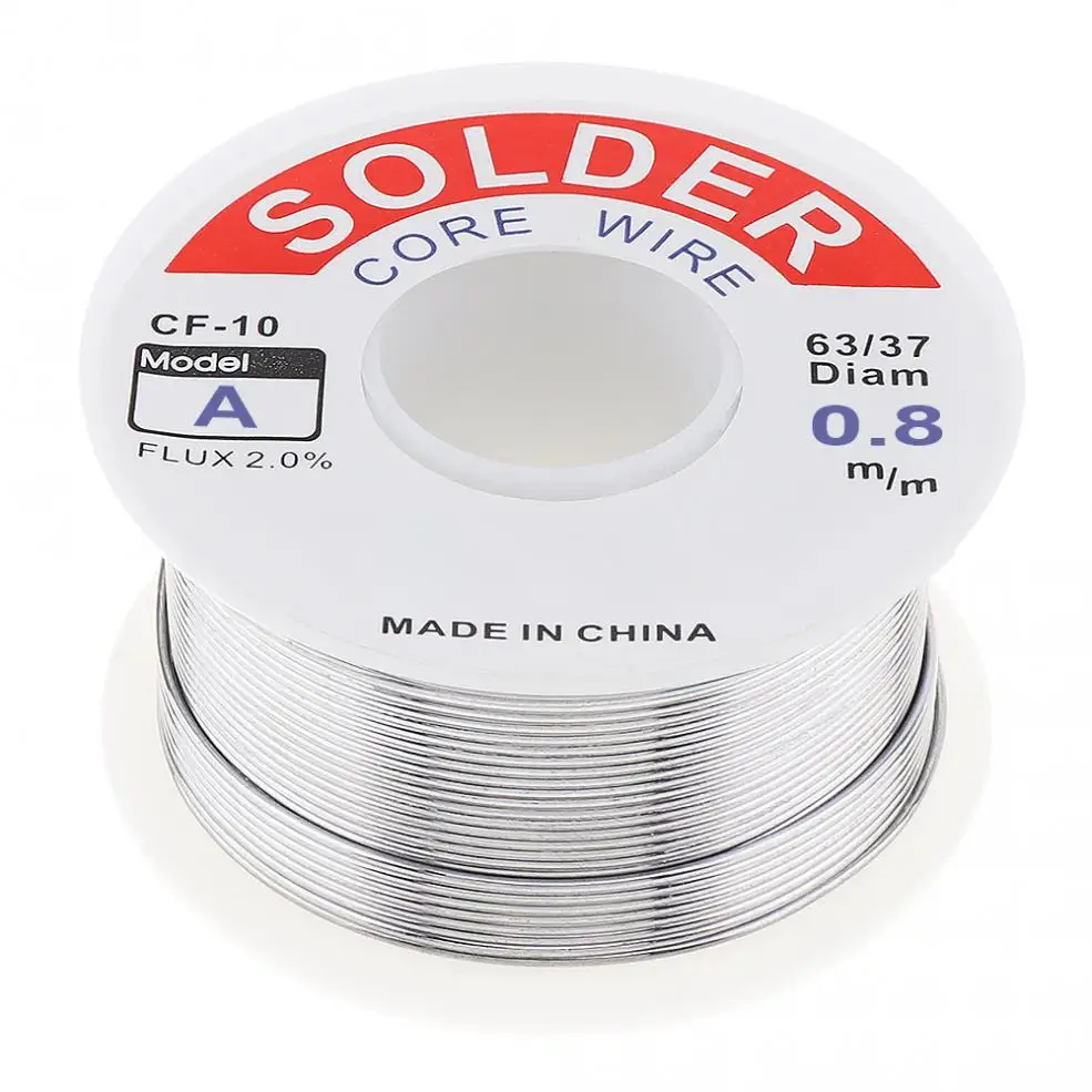 

0.8mm Tin Fine Wire Core 2% Flux Reel Welding Line Solder Wire with Rosin and Low Melting Point for Electric Soldering Irons