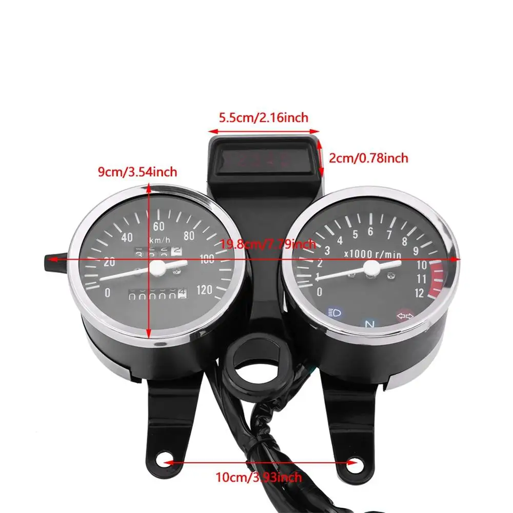 Motorcycle Speedometer Odometer LED Motorcycle Modified Accessories Speedometer Odometer Tachometer Universal for Suzuki GN125
