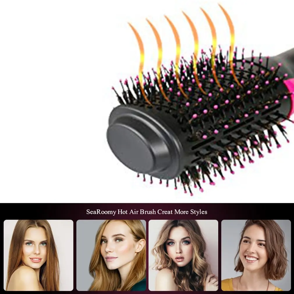 

Electric Heating Comb Hair Straightener Curler Professional Salon One Step Dry/Wet Two Using Hair Dryer Brush