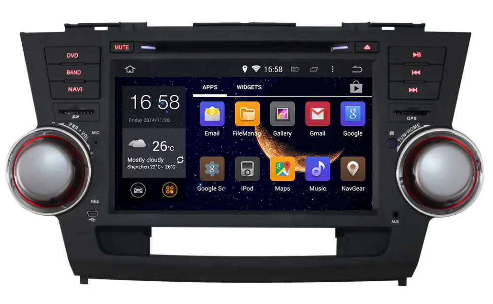 1024*600 четырехъядерный Android 8 1 для TOYOTA HIGHLANDER 2008 2009 2010 2011 2012 2013 автомобильный DVD
