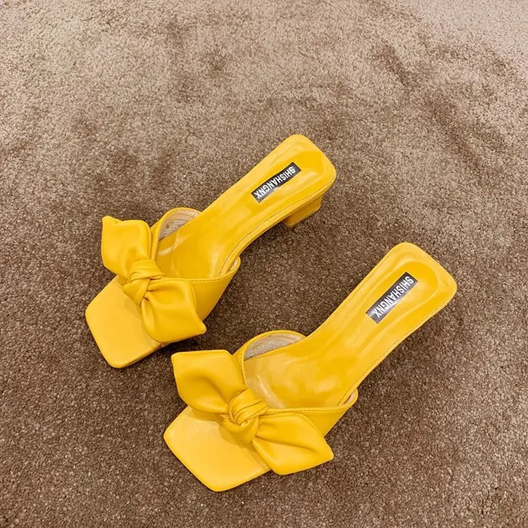 

Women Brand Slippers Summer Slides Slip On Slippers Women 2020 Trendy Women Shoes Bow-knot Elegant Sandals Ladies Beach Shoes