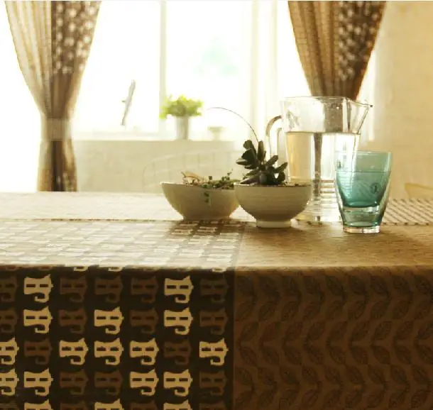 Японская скатерть из хлопка и льна высококачественная ткань для ресторана кофе