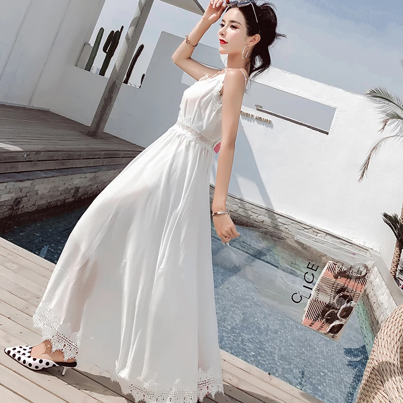 

Chiffon Women's Dress Fashion Girl Dresses Casual High Waist Solid Clothing Office Lady A-LINE Ankle-Length Houthion