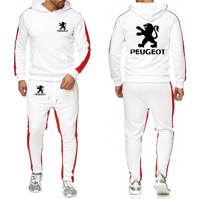 

Unisex Hoodies Men Peugeot Car Logo Printed Mans Sweatshirt Fashion Men Hoodie Casual Fleece Hoodies Pants Suit 2Pcs