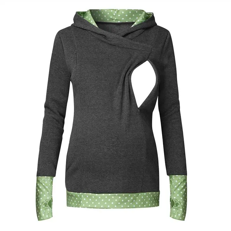

Maternity Breastfeeding Clothes Plus Velvet Women Hoodies Autumn Hooded Coat Pregnant Women Nursing Jacket Pregnancy Outerwear
