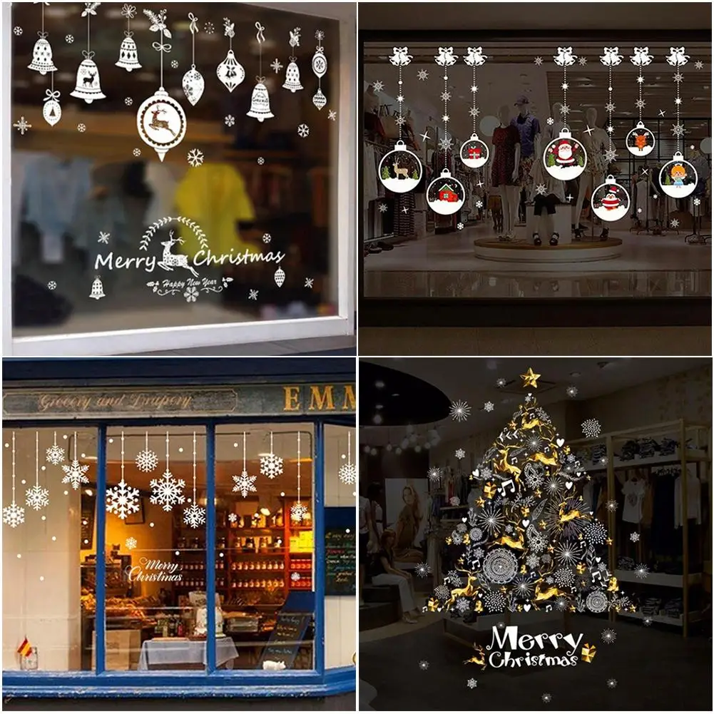 Новый Счастливого Рождества DIY стикер окна рождественские стены