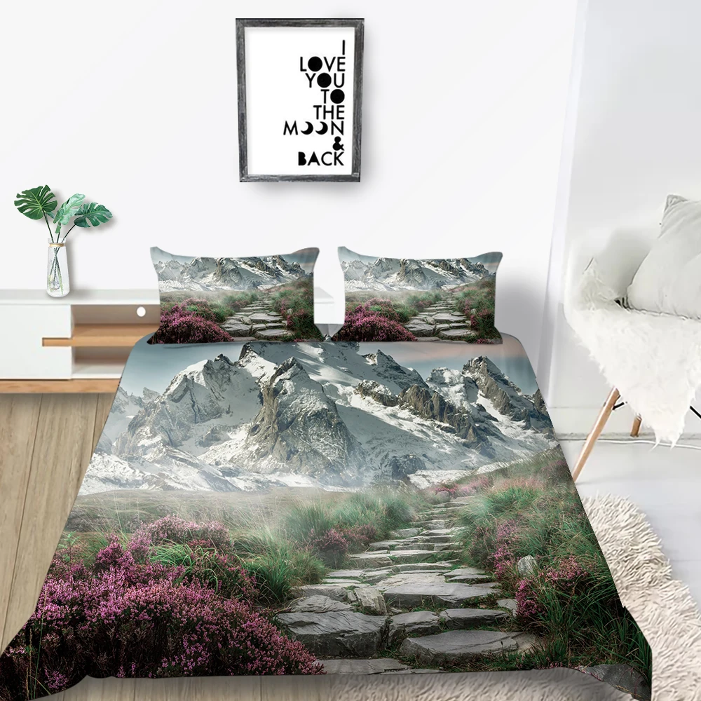 Reed Bush Bedding Set Sunset Romantic Beautiful Duvet Cover Lake 3D King Queen Twin Full Single Double Unique Design Bed | Дом и сад