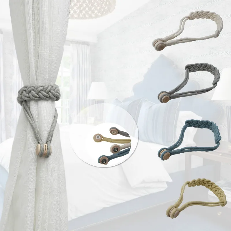 

1Piece Handmade Weave Curtain Tieback Home Decorative Room Accessories Window Drapery Ropes Holdbacks Curtain Holder Buckles Tie