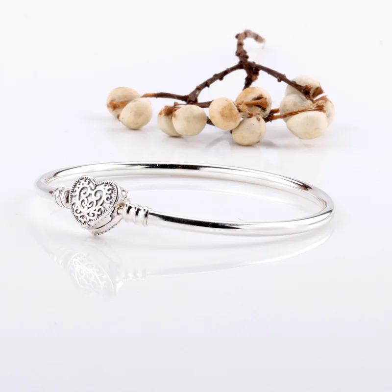 

Claudia 925 Sterling Silver Oxidation Heart-shaped Retro Bracelet Gift For Girlfriend